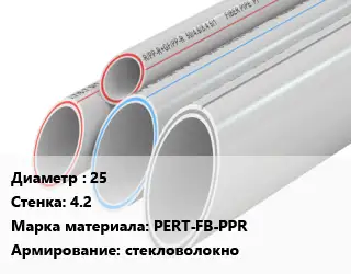 Труба полипропиленовая армированная 25 s=4.2 PERT-FB-PPR стекловолокно